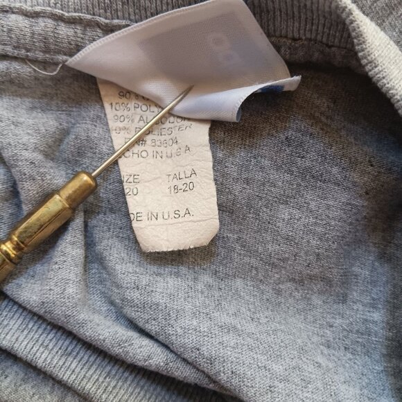 Small Vintage Adidas Huskers Graphic Tee Gray Short Sleeve 1990's Paint Distress - Picture 8 of 8